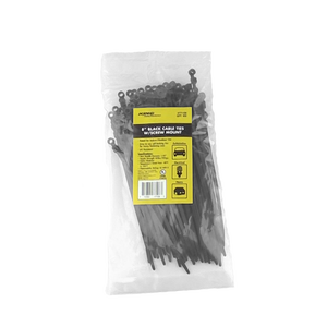 Volt®黑色8英寸带螺丝支架的电缆扎带-100包