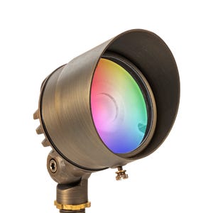 60伏®RGBW G4英菲尼迪集成LED黄铜聚光灯可调眩光照亮。