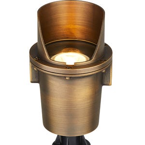 VOLT®Salty Dog MR16屏蔽黄铜井灯，用于定向照明，灯打开时显示。