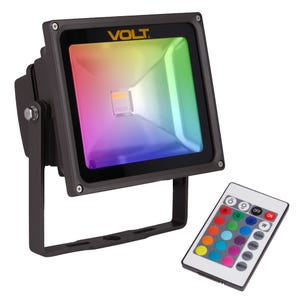 Volt®RGBW15W的集成泛光灯，带有轭架和颜色控制器。